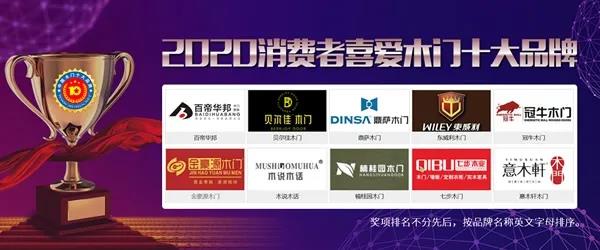 重庆鼎萨木门荣获“2020年度消费者喜爱木门十大品牌”2